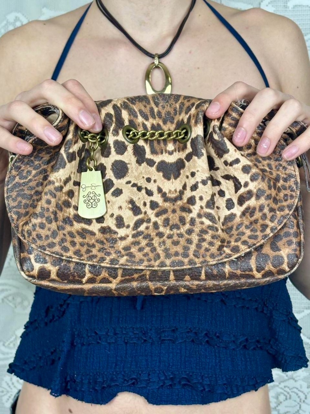 Vintage Y2K Leopard print Jessica Simpson clutch✨